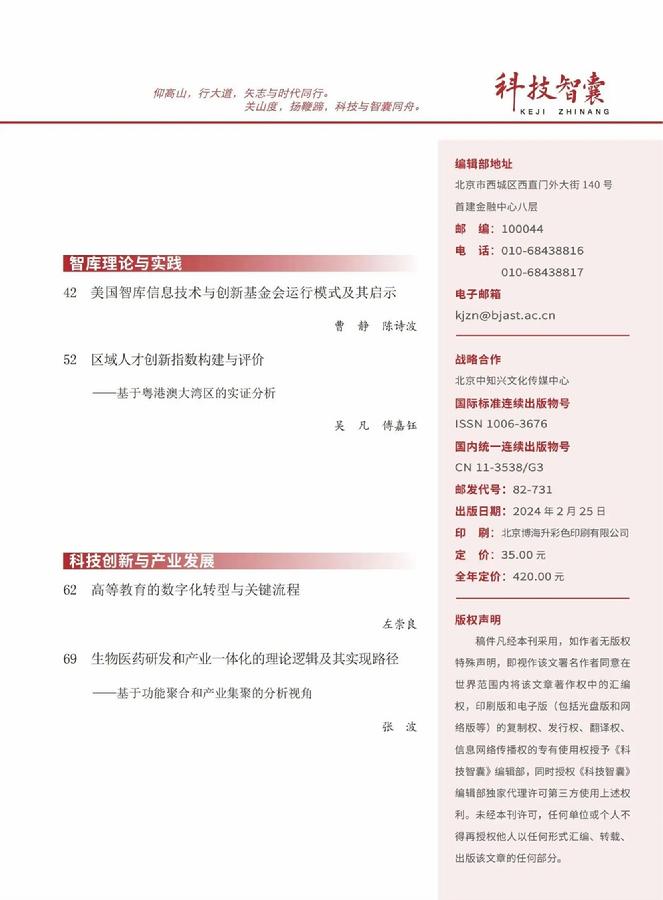 《科技智囊》第2期目录