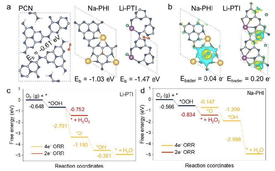 图2.氧还原反应的密度泛函理论预测结果