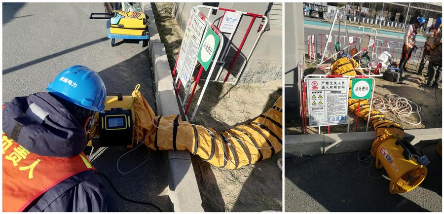 图2.设备在朱辛庄某电力隧道施工现场进行示范应用