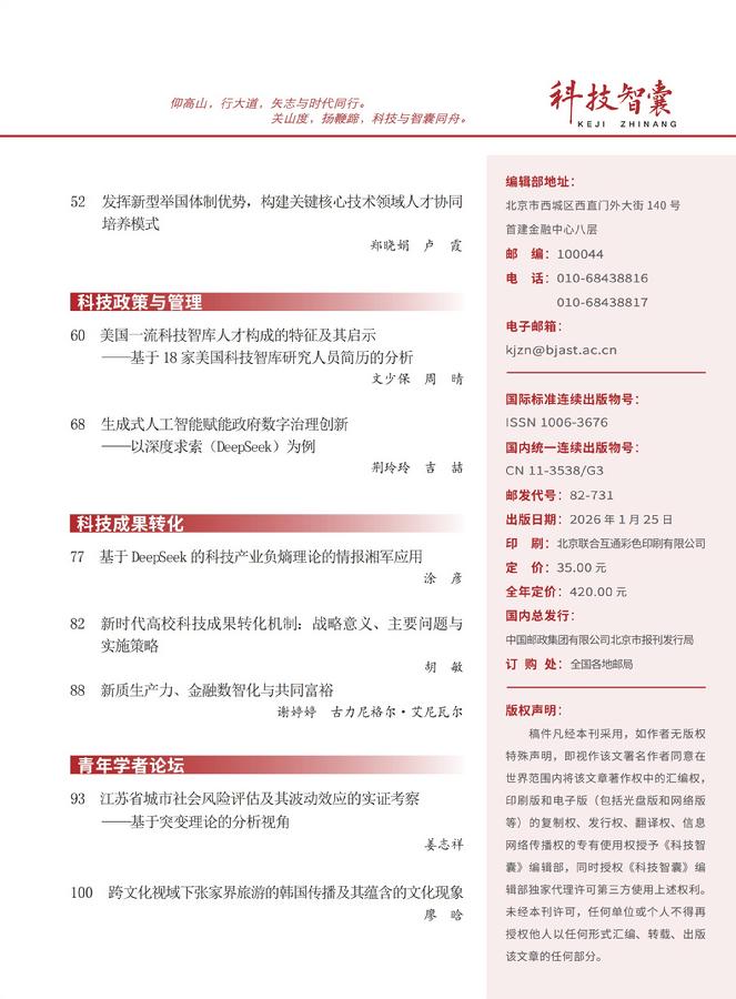 《科技智囊》2026年第1目录